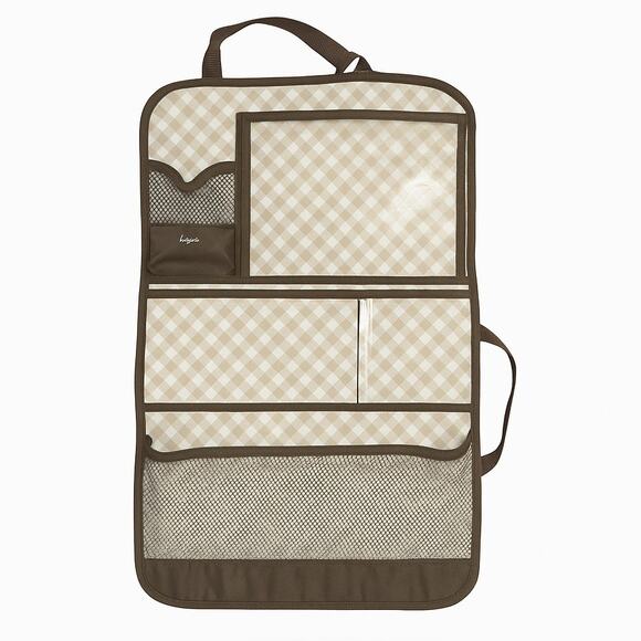 Thirty One Retired Hang-Up Activity Organizer in Taupe Gingham Car Accessory - Picture 1 of 8